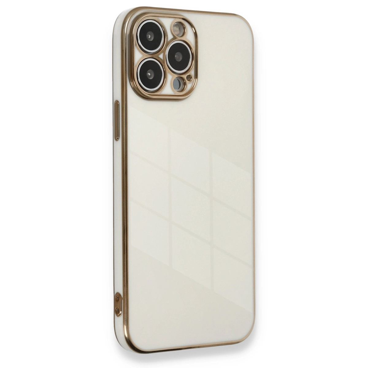 Apple İphone 13 Pro Max Kılıf Volet Silikon - Beyaz