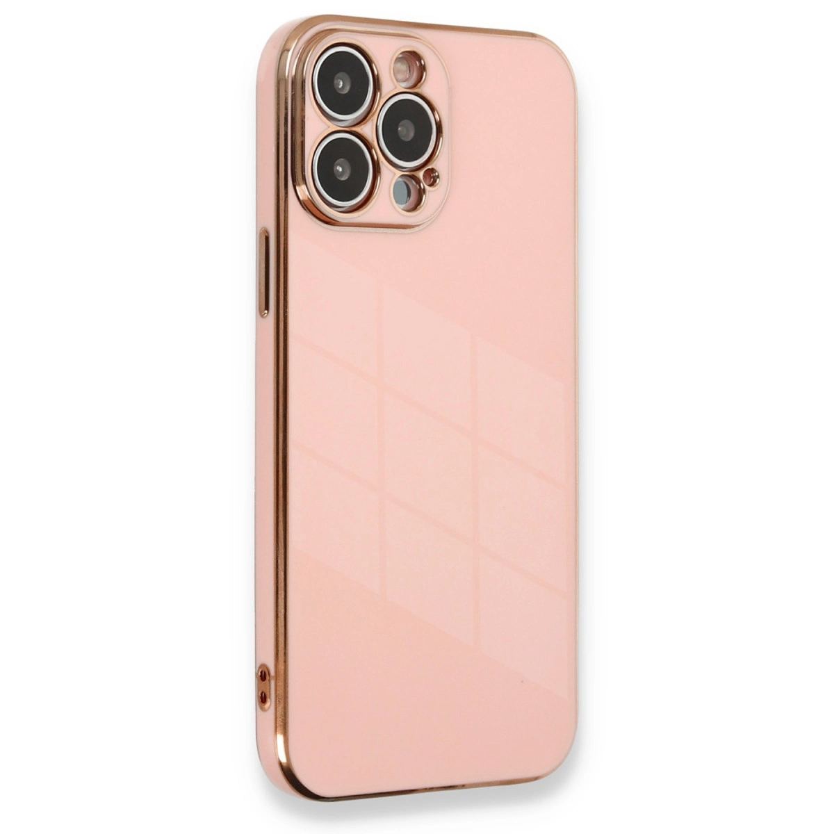 Apple İphone 13 Pro Max Kılıf Volet Silikon - Pembe