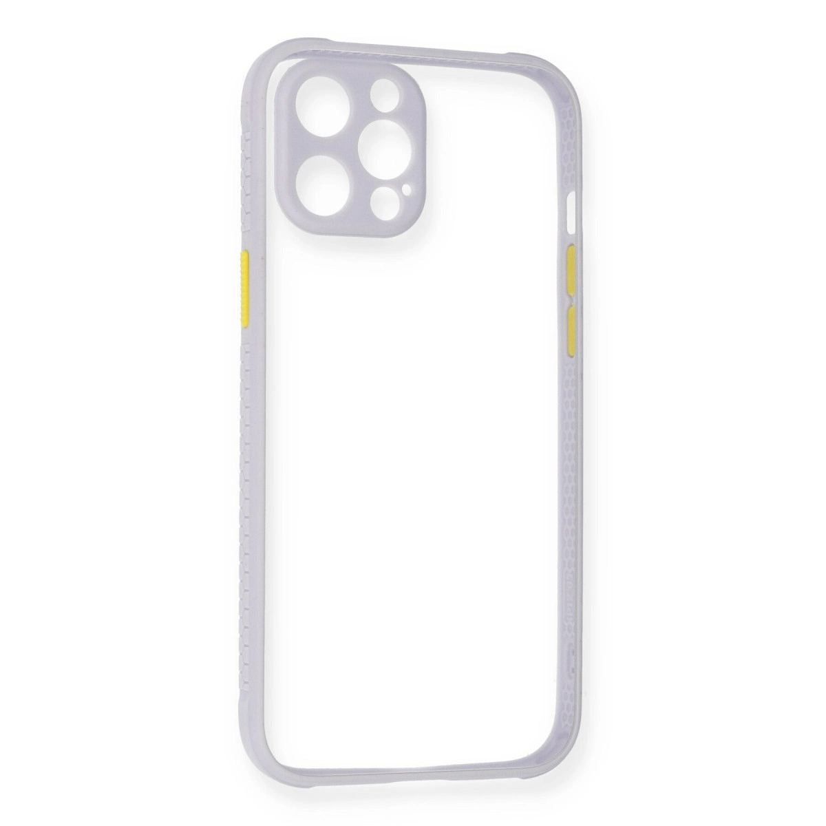 Apple İphone 12 Kılıf Miami Şeffaf Silikon - Lila