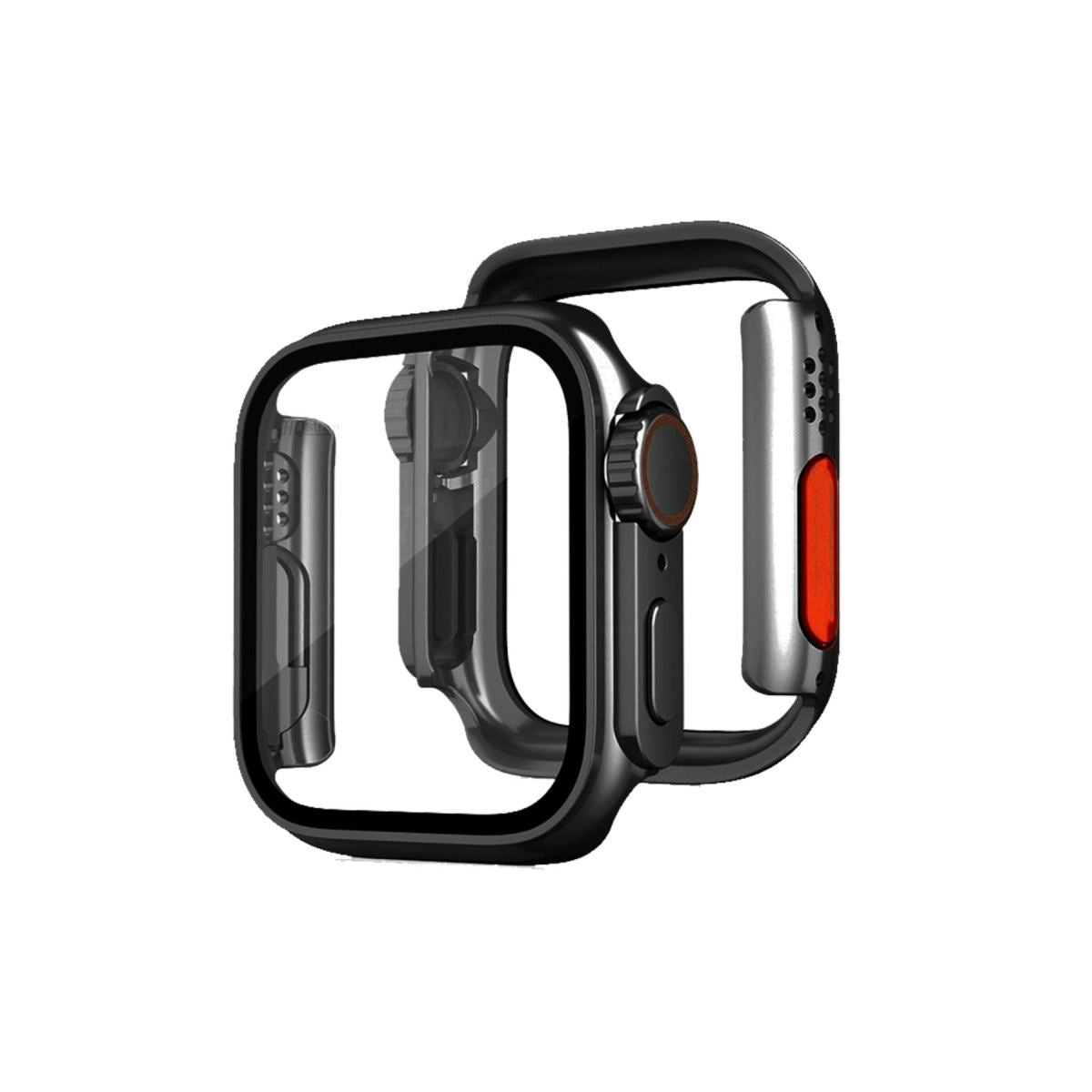 Apple Watch 44mm Watch 49mm Kasa Dönüştürücü Ve Ekran Koruyucu - Siyah