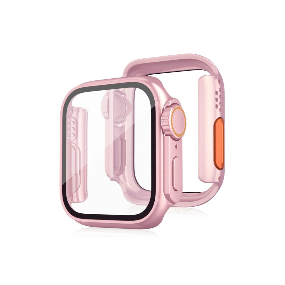 Apple Watch 44mm Watch 49mm Kasa Dönüştürücü Ve Ekran Koruyucu - Rose Gold
