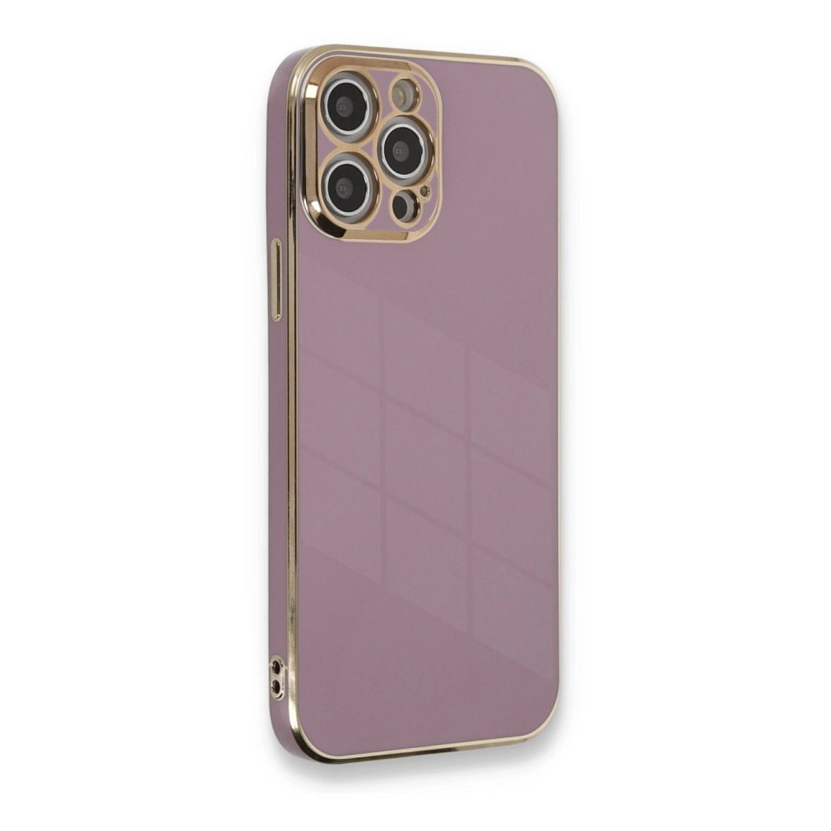 Apple İphone 12 Pro Max Kılıf Volet Silikon - Mor