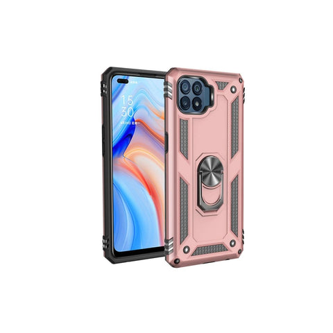 Oppo Reno 4 Lite Kılıf Sofya Yüzüklü Silikon Kapak - Rose