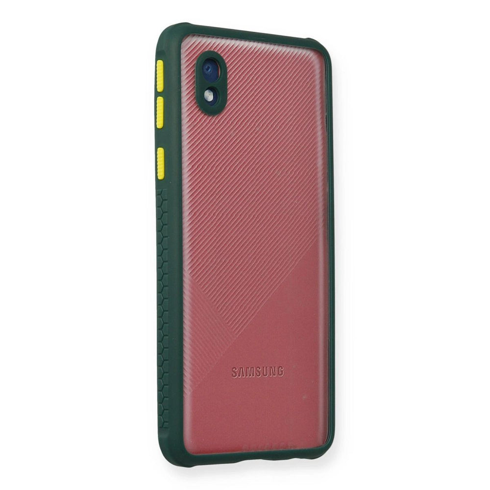 Samsung Galaxy A01 Core Kılıf Miami Şeffaf Silikon - Koyu Yeşil