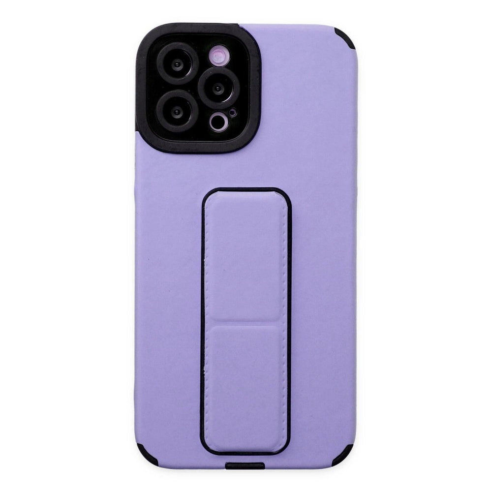 Apple İphone 12 Pro Max Kılıf Mega Standlı Silikon - Lila
