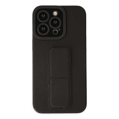 Apple İphone 13 Pro Kılıf Mega Standlı Silikon - Siyah