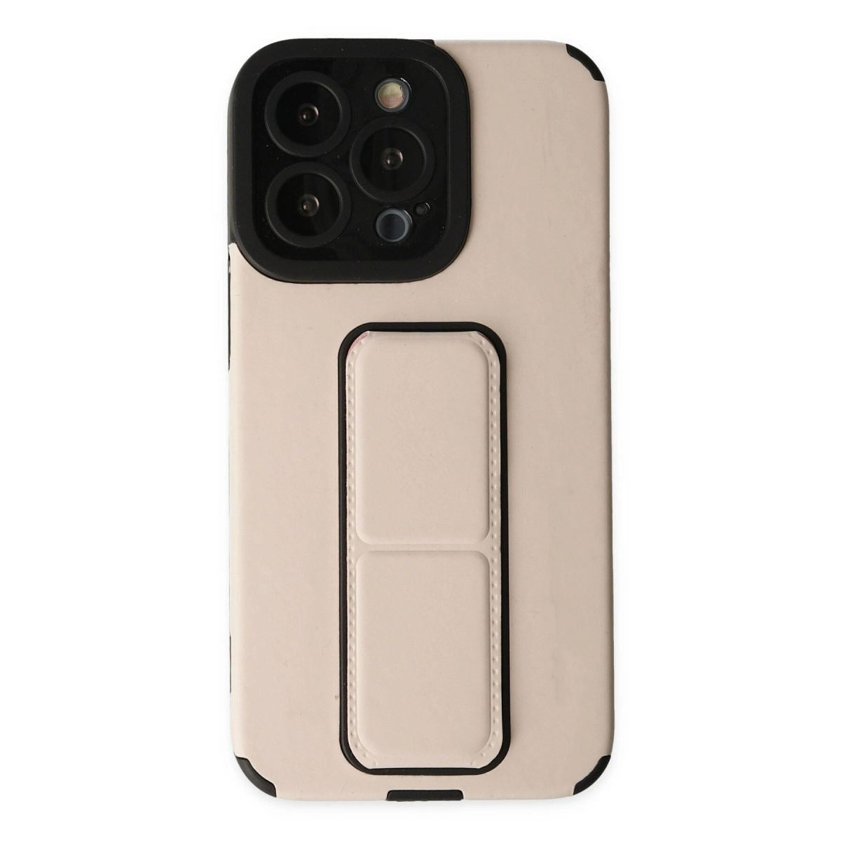 Apple İphone 13 Pro Max Kılıf Mega Standlı Silikon - Gold