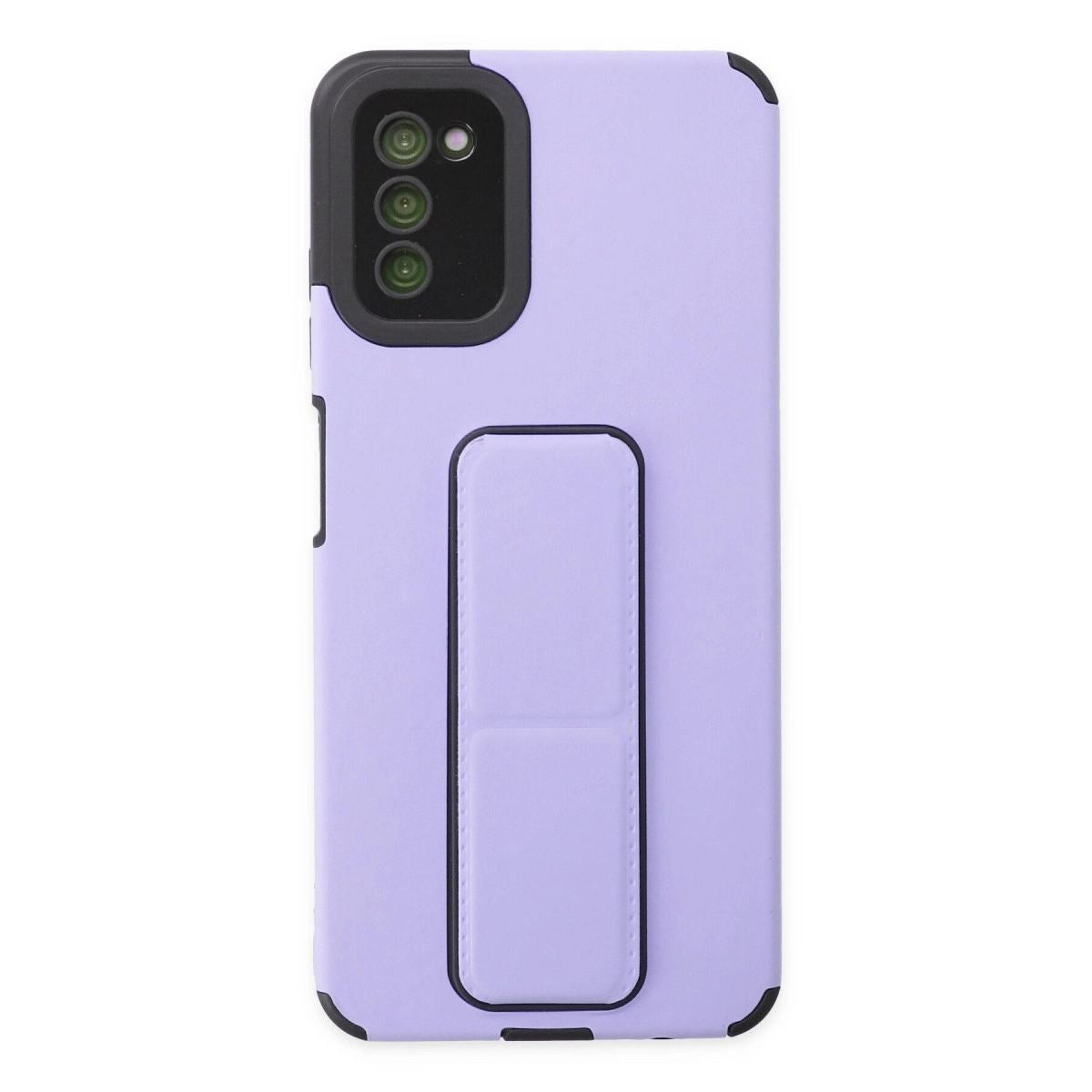 Samsung Galaxy A03s Kılıf Mega Standlı Silikon - Lila