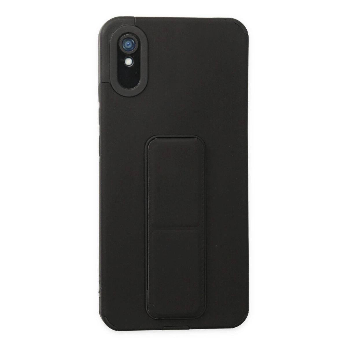 Xiaomi Redmi 9a Kılıf Mega Standlı Silikon - Siyah