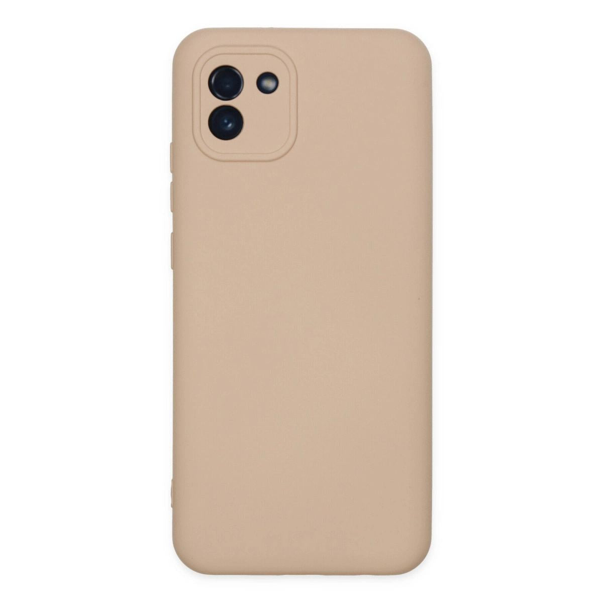 Samsung Galaxy A03 Kılıf Nano İçi Kadife Silikon - Pudra