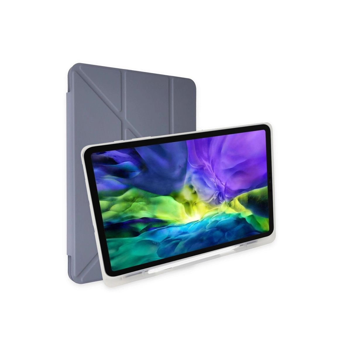 Apple İpad Pro 12.9 (2021) Kılıf Kalemlikli Mars Tablet Kılıfı - Lavender