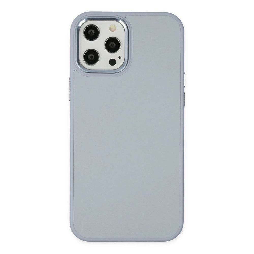 Apple İphone 12 Pro Max Kılıf Asya Deri Silikon - Sierra Blue