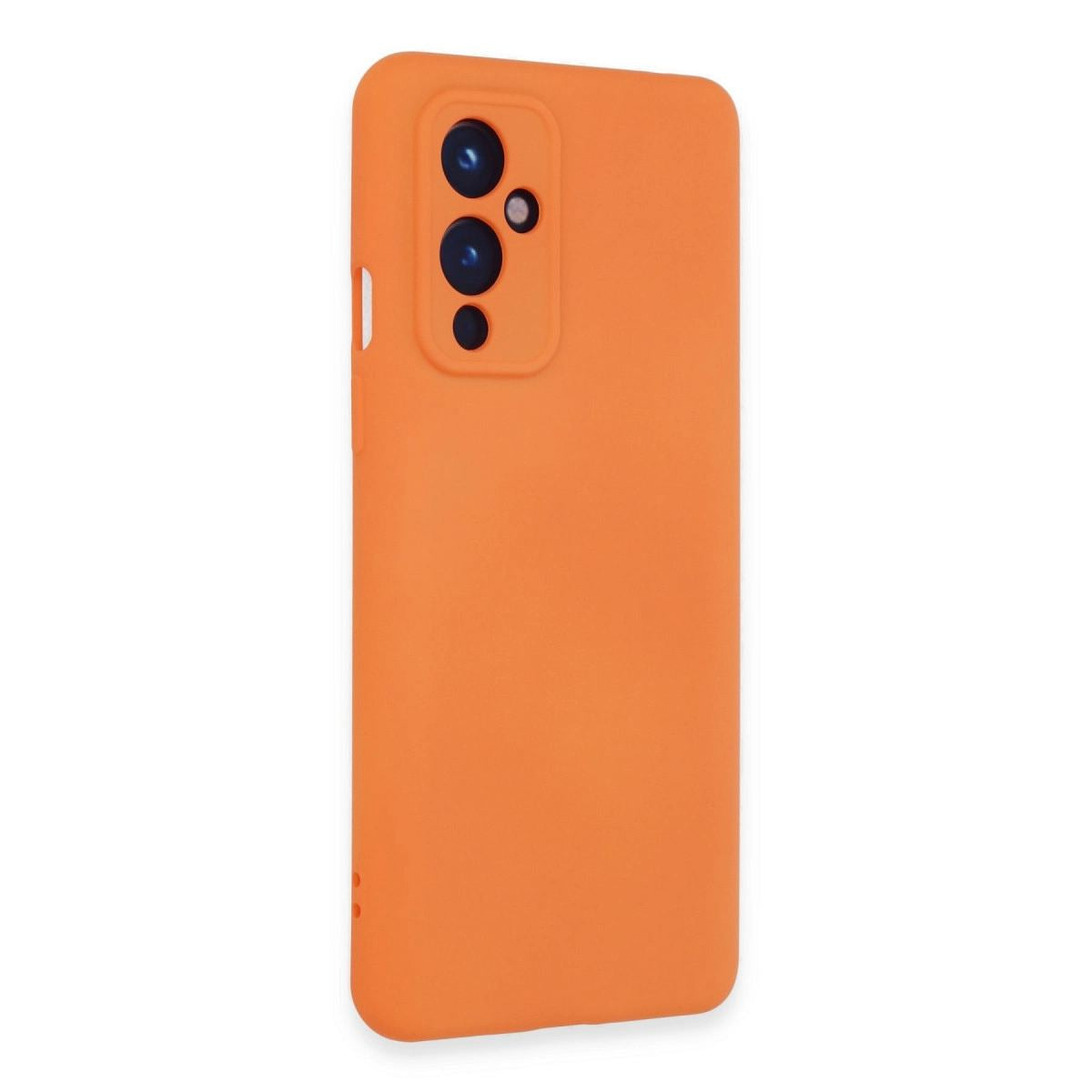 One Plus 9 Kılıf Nano İçi Kadife Silikon - Turuncu