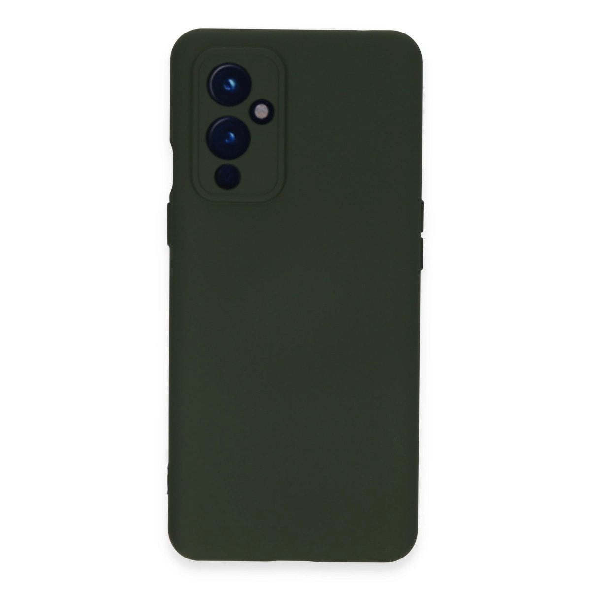 One Plus 9 Kılıf Nano İçi Kadife Silikon - Koyu Yeşil