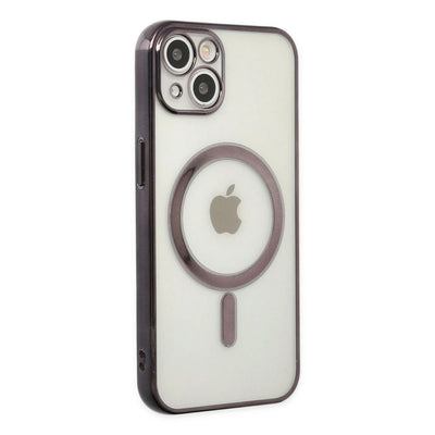 Apple İphone 14 Plus Kılıf Magneticsafe Lazer Silikon - Siyah