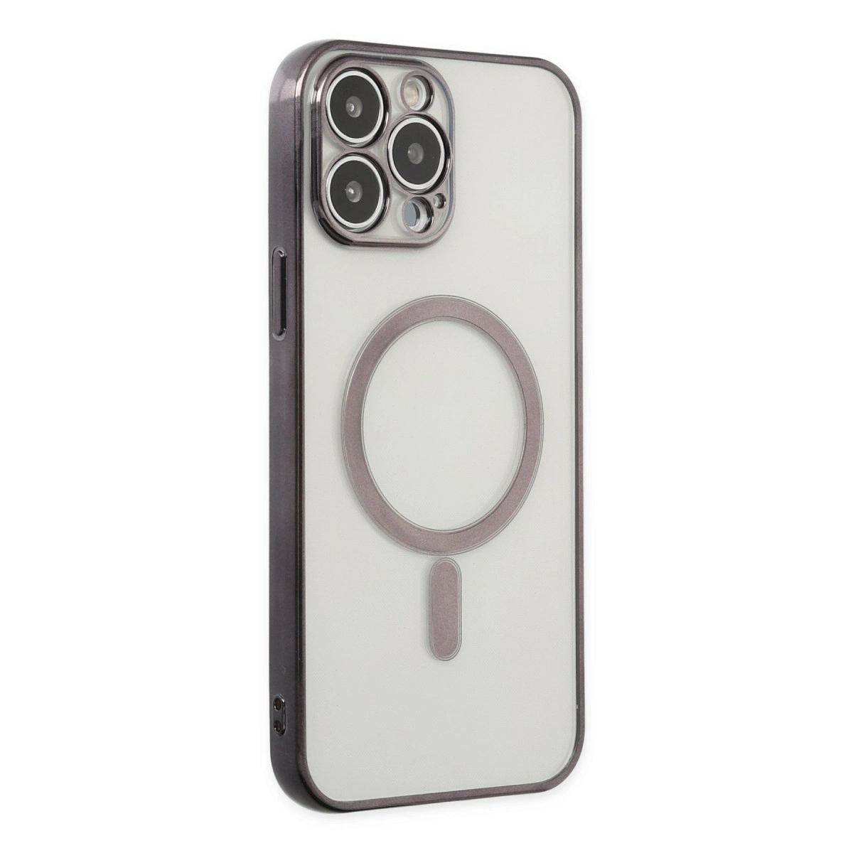 Apple İphone 14 Pro Kılıf Magneticsafe Lazer Silikon - Siyah
