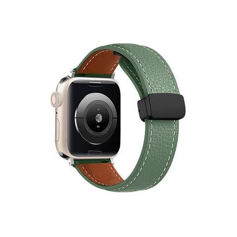 Apple Watch 38mm Kr414 Daks Deri Kordon (saat Değildir) - Koyu Yeşil