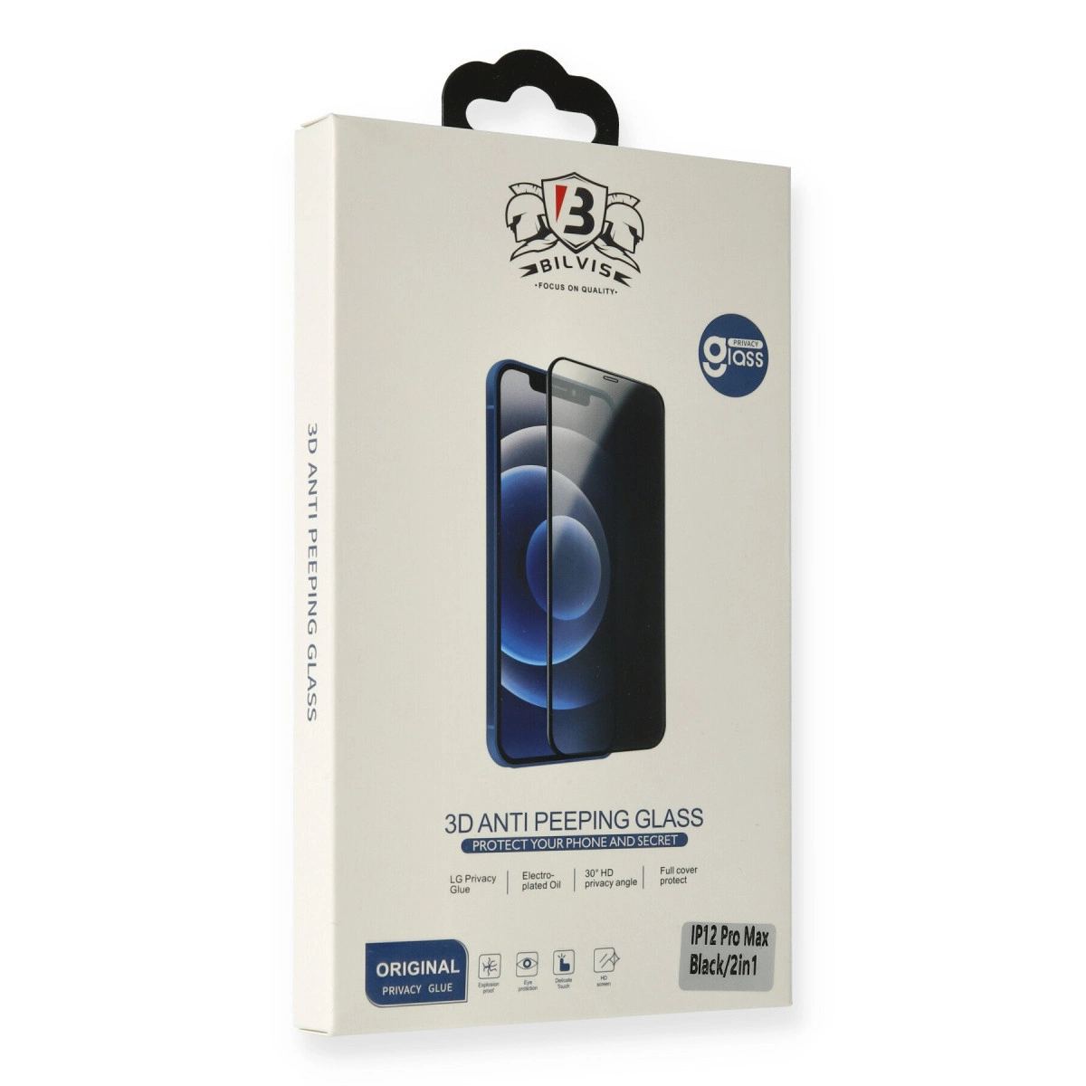 Apple İphone 12 Mini Bilvis 3d Anti Peeping Hayalet Cam Ekran Koruyucu
