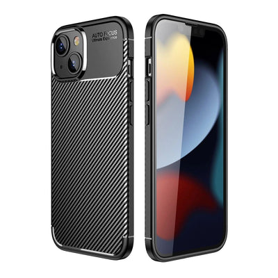 Apple İphone 14 Plus Kılıf Auto Focus Karbon Kapak - Siyah