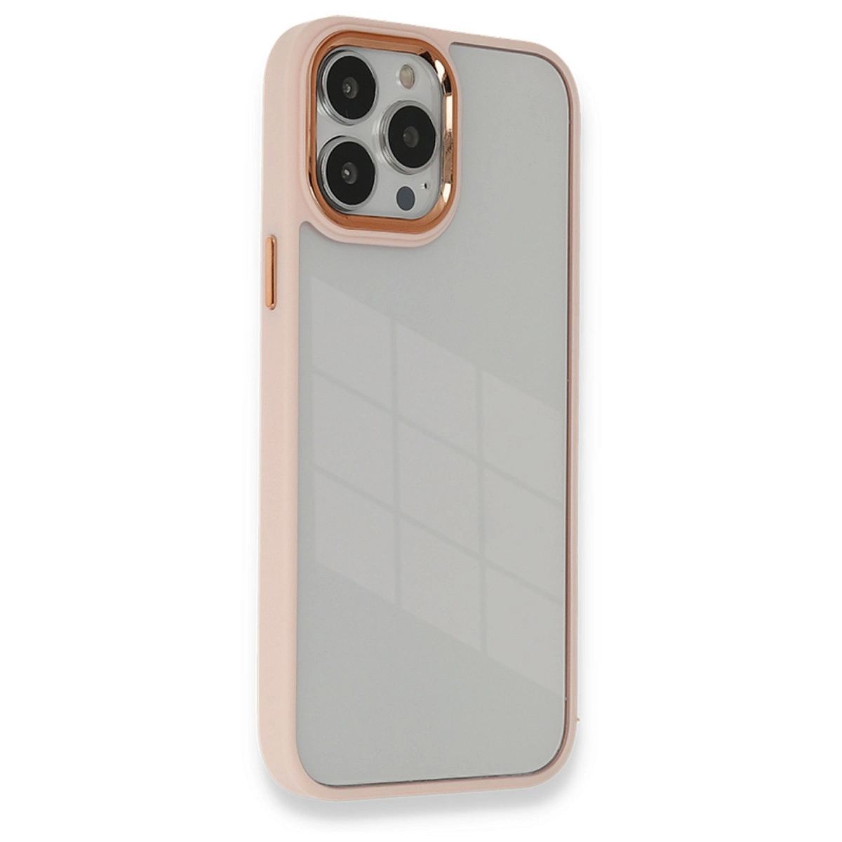 Apple İphone 14 Pro Max Kılıf Dora Kapak - Pudra
