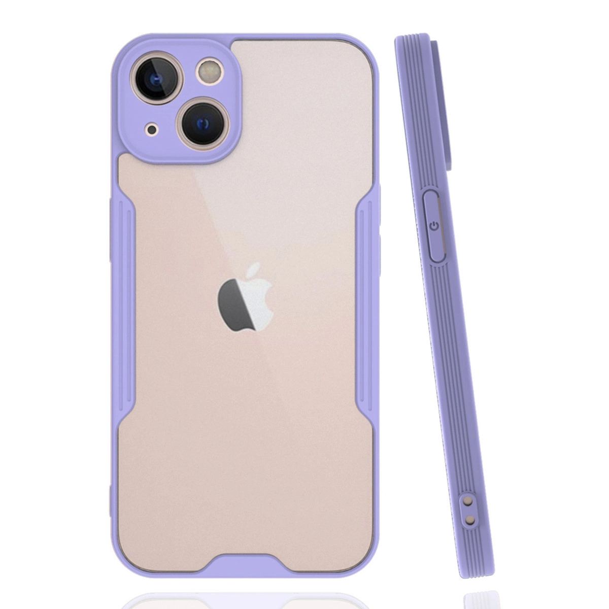 Apple İphone 14 Kılıf Platin Silikon - Lila