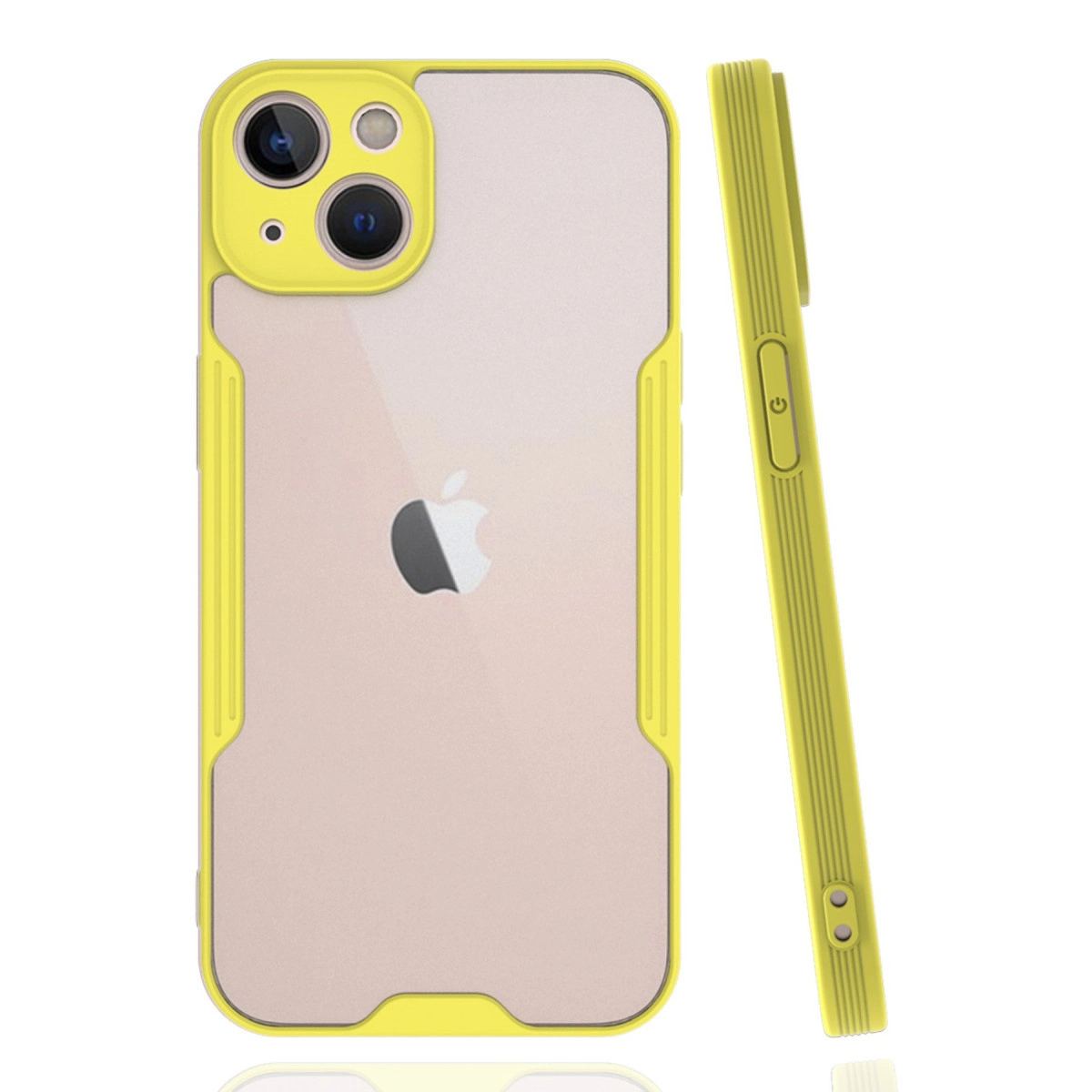 Apple İphone 14 Plus Kılıf Platin Silikon - Sarı