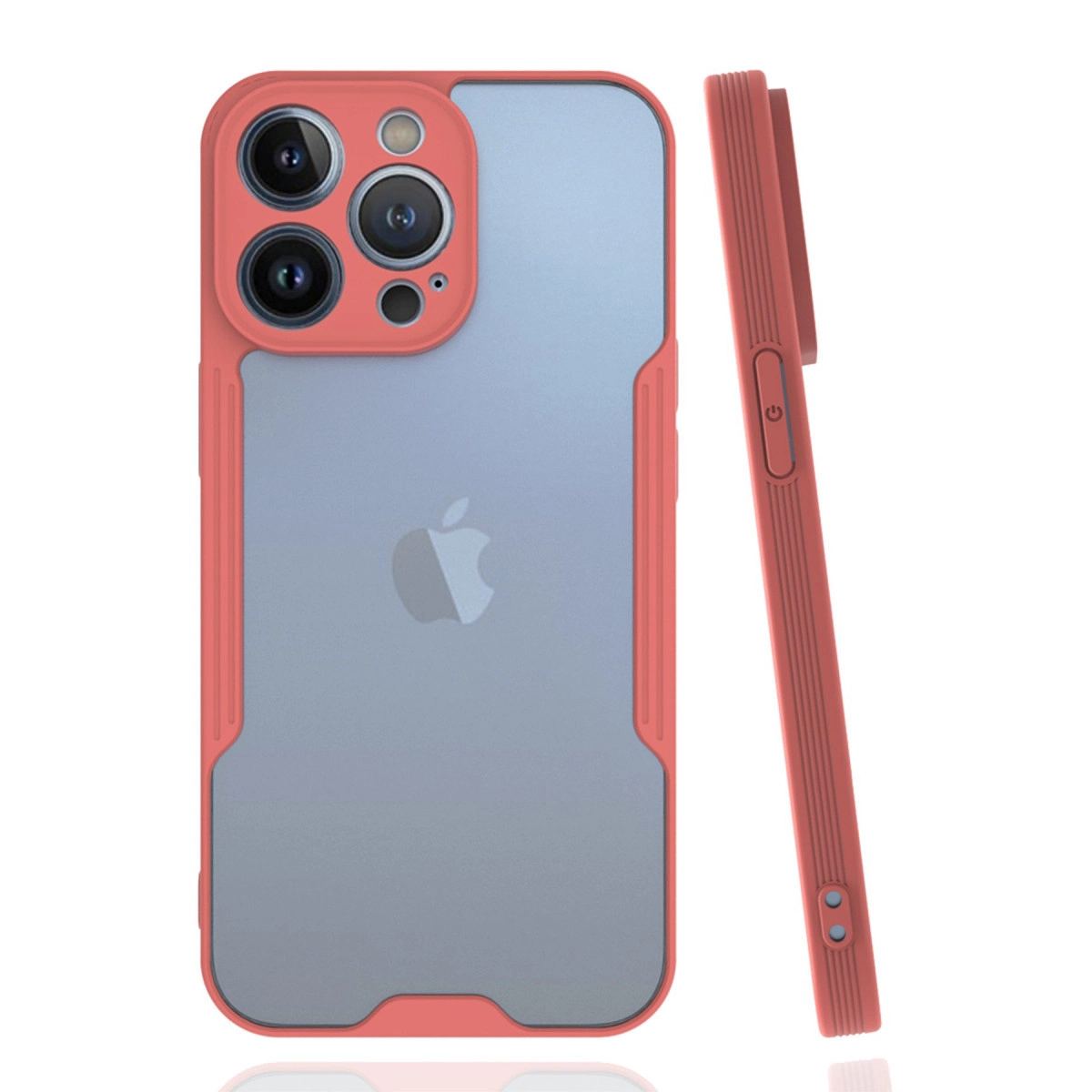 Apple İphone 14 Pro Max Kılıf Platin Silikon - Pembe