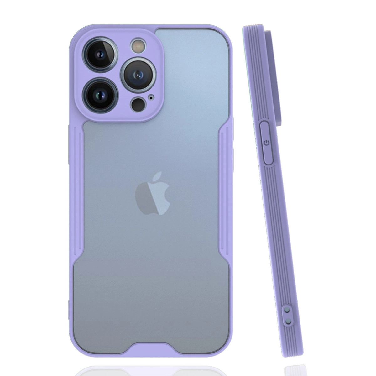 Apple İphone 14 Pro Max Kılıf Platin Silikon - Lila