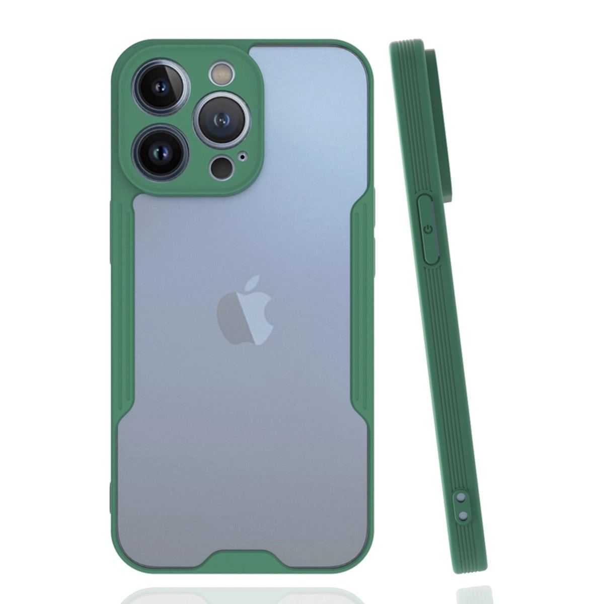 Apple İphone 14 Pro Max Kılıf Platin Silikon - Yeşil