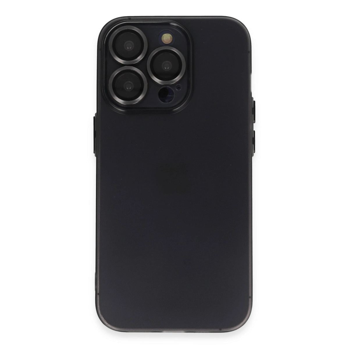 Apple İphone 13 Pro Max Kılıf Luko Lens Silikon - Siyah