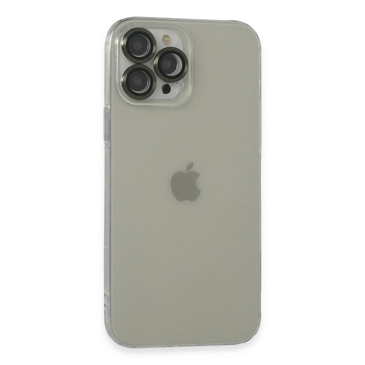 Apple İphone 13 Pro Max Kılıf Luko Lens Silikon - Yeşil