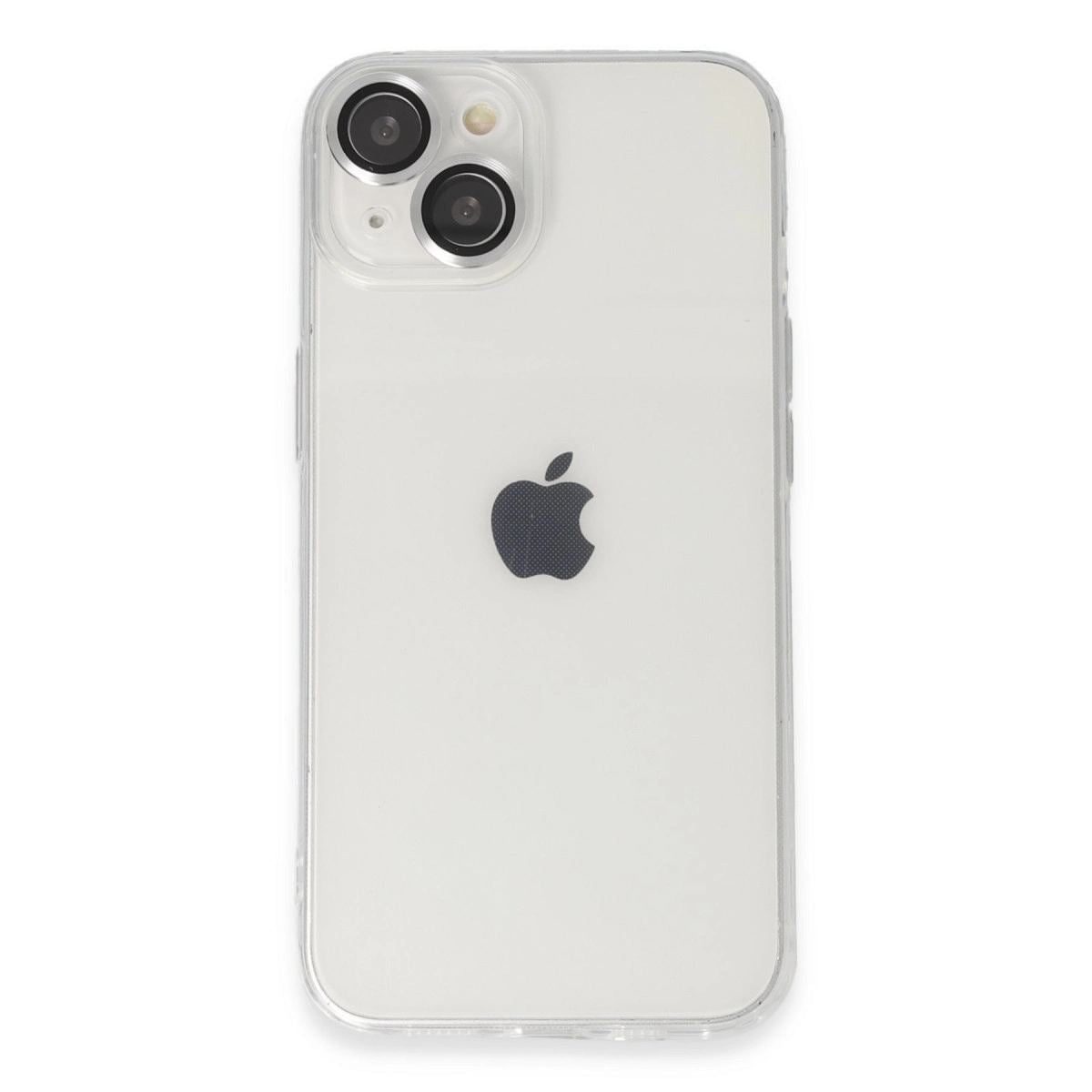 Apple İphone 14 Kılıf Luko Lens Silikon - Gümüş