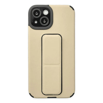 Apple İphone 14 Plus Kılıf Mega Standlı Silikon - Gold