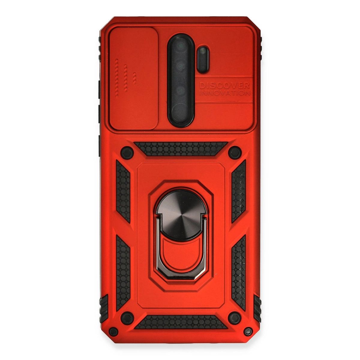 Xiaomi Redmi Note 8 Pro Kılıf Pars Lens Yüzüklü Silikon - Kırmızı