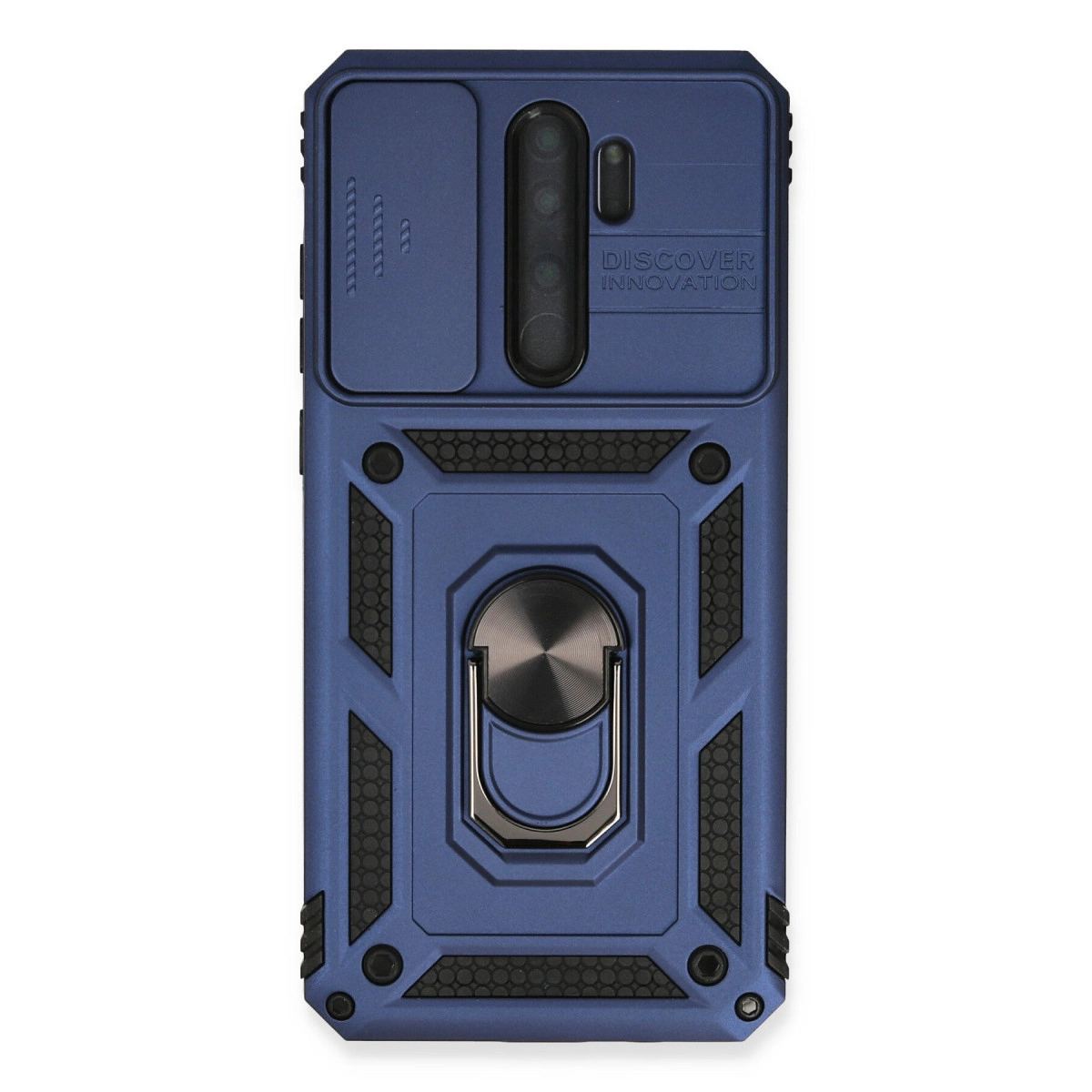 Xiaomi Redmi Note 8 Pro Kılıf Pars Lens Yüzüklü Silikon - Lacivert