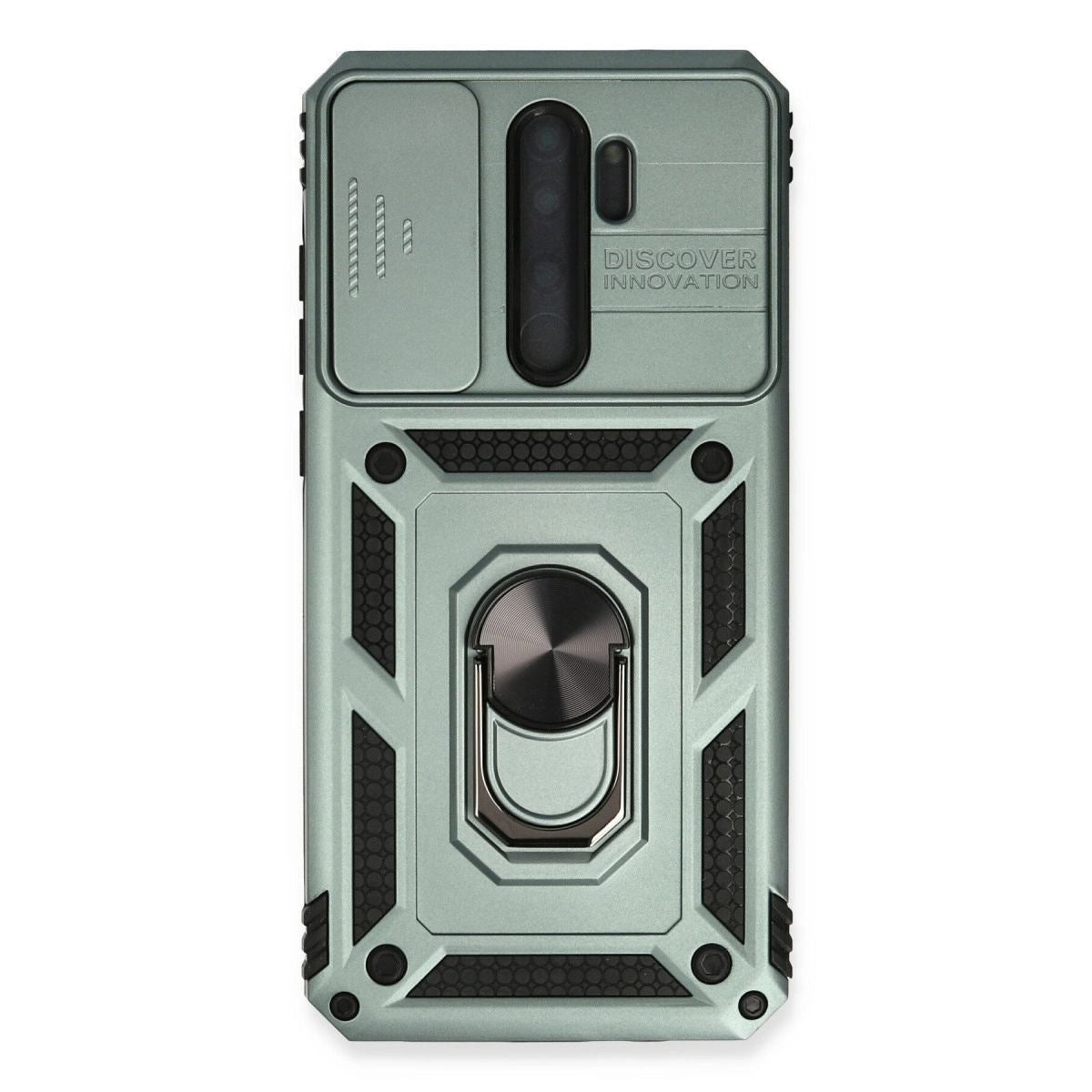 Xiaomi Redmi Note 8 Pro Kılıf Pars Lens Yüzüklü Silikon - Yeşil