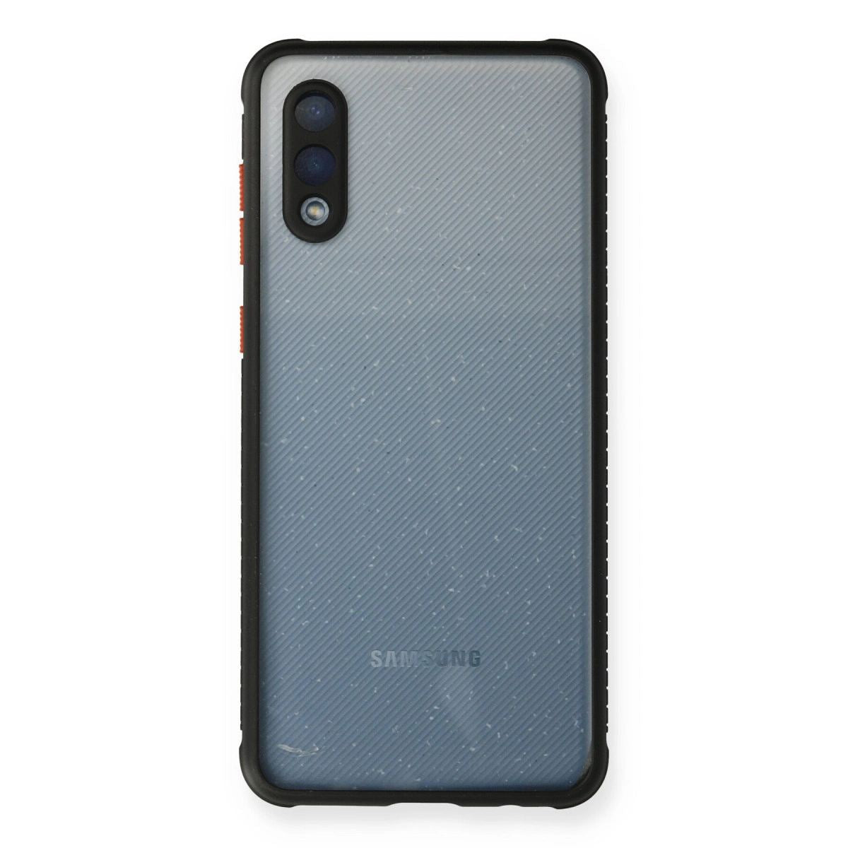 Samsung Galaxy A02 Kılıf Miami Şeffaf Silikon - Siyah