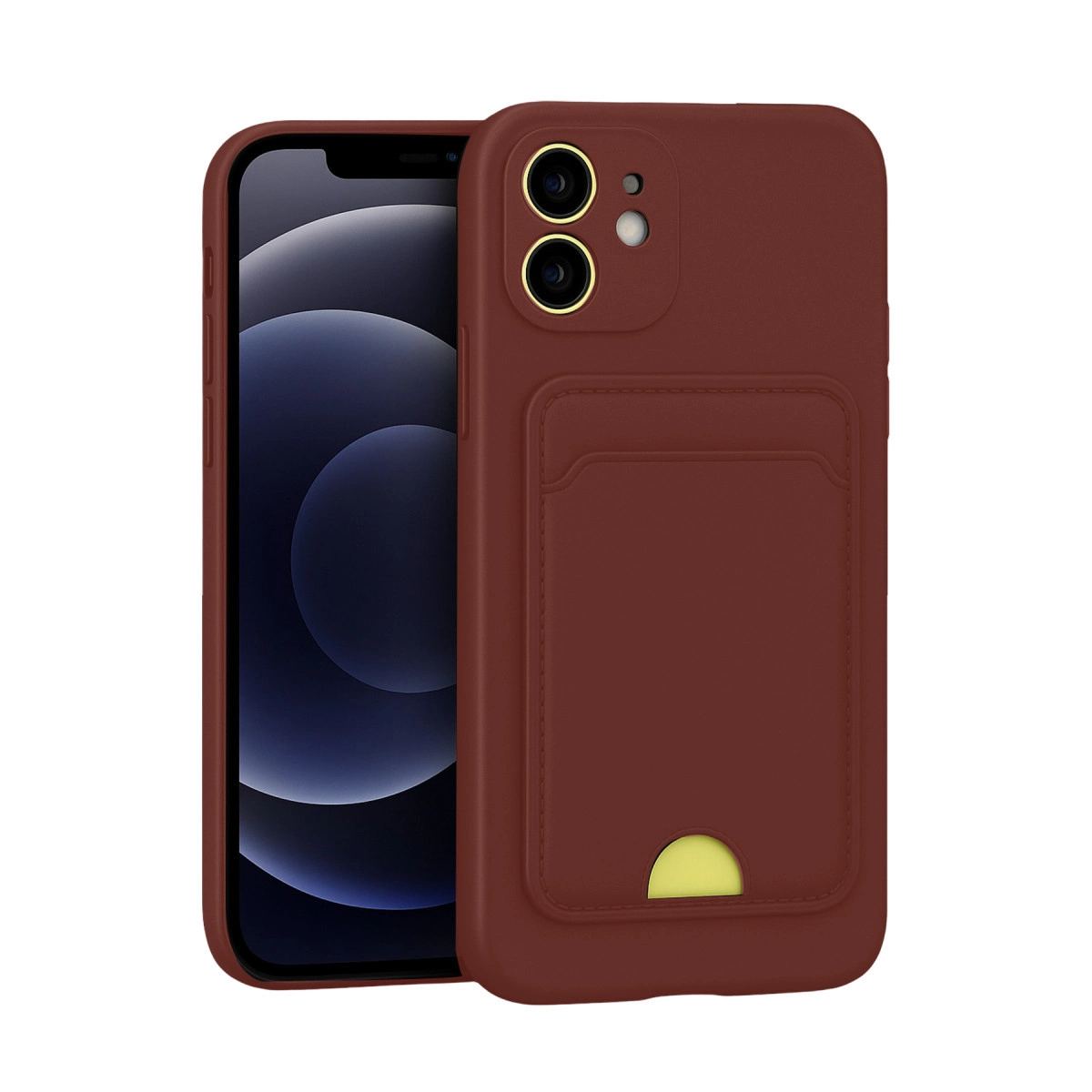 Apple İphone 11 Kılıf Kelvin Kartvizitli Silikon - Bordo