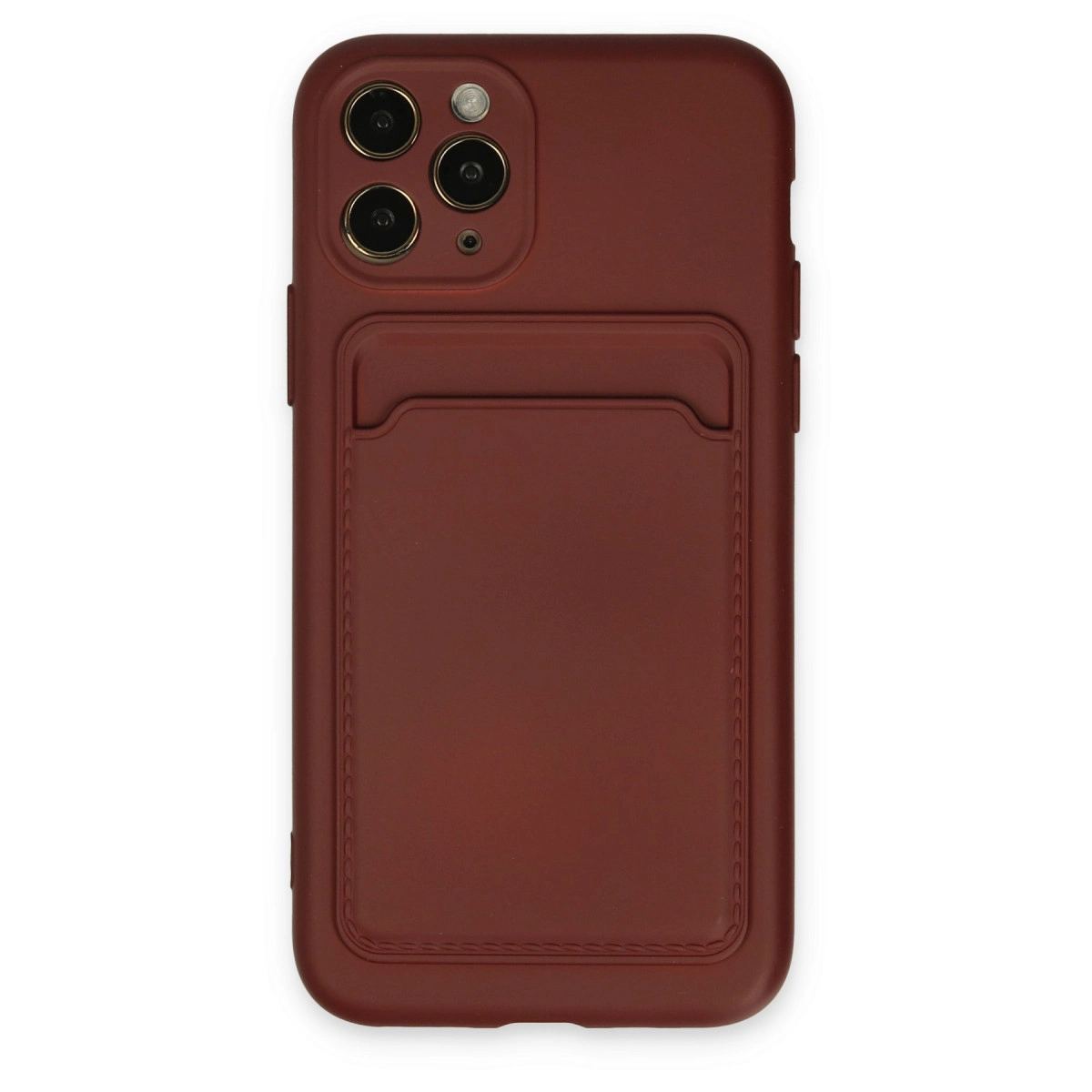 Apple İphone 11 Pro Kılıf Kelvin Kartvizitli Silikon - Bordo