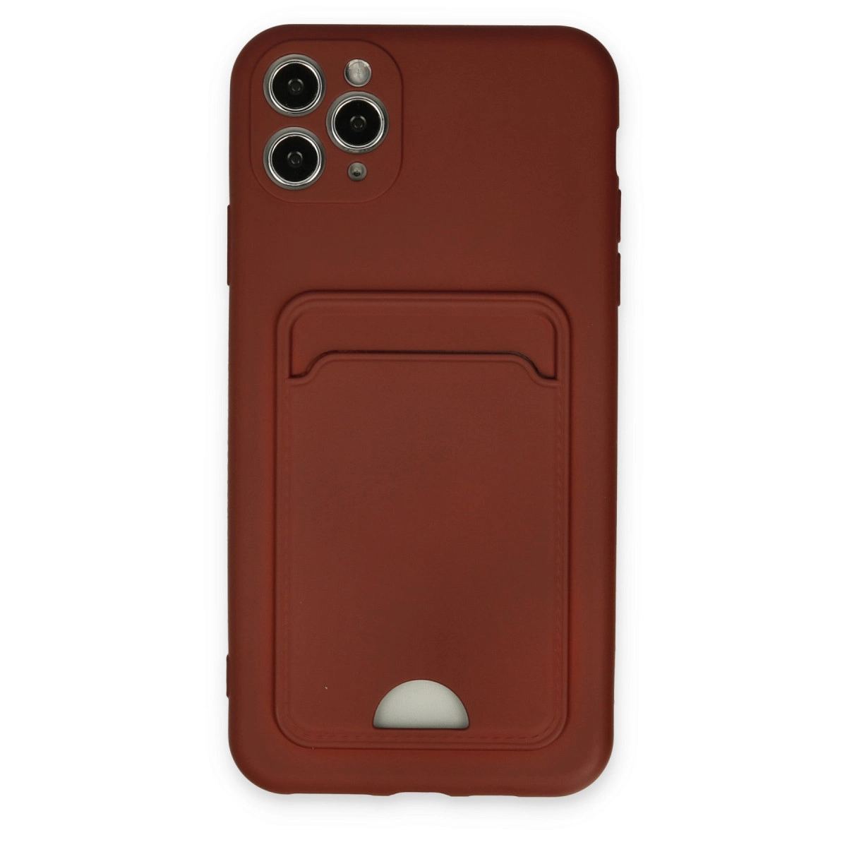 Apple İphone 11 Pro Max Kılıf Kelvin Kartvizitli Silikon - Bordo