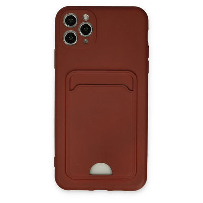 Apple İphone 11 Pro Max Kılıf Kelvin Kartvizitli Silikon - Bordo