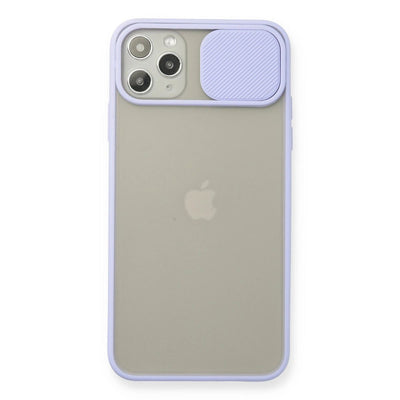 Apple İphone 11 Pro Max Kılıf Palm Buzlu Kamera Sürgülü Silikon - Lila