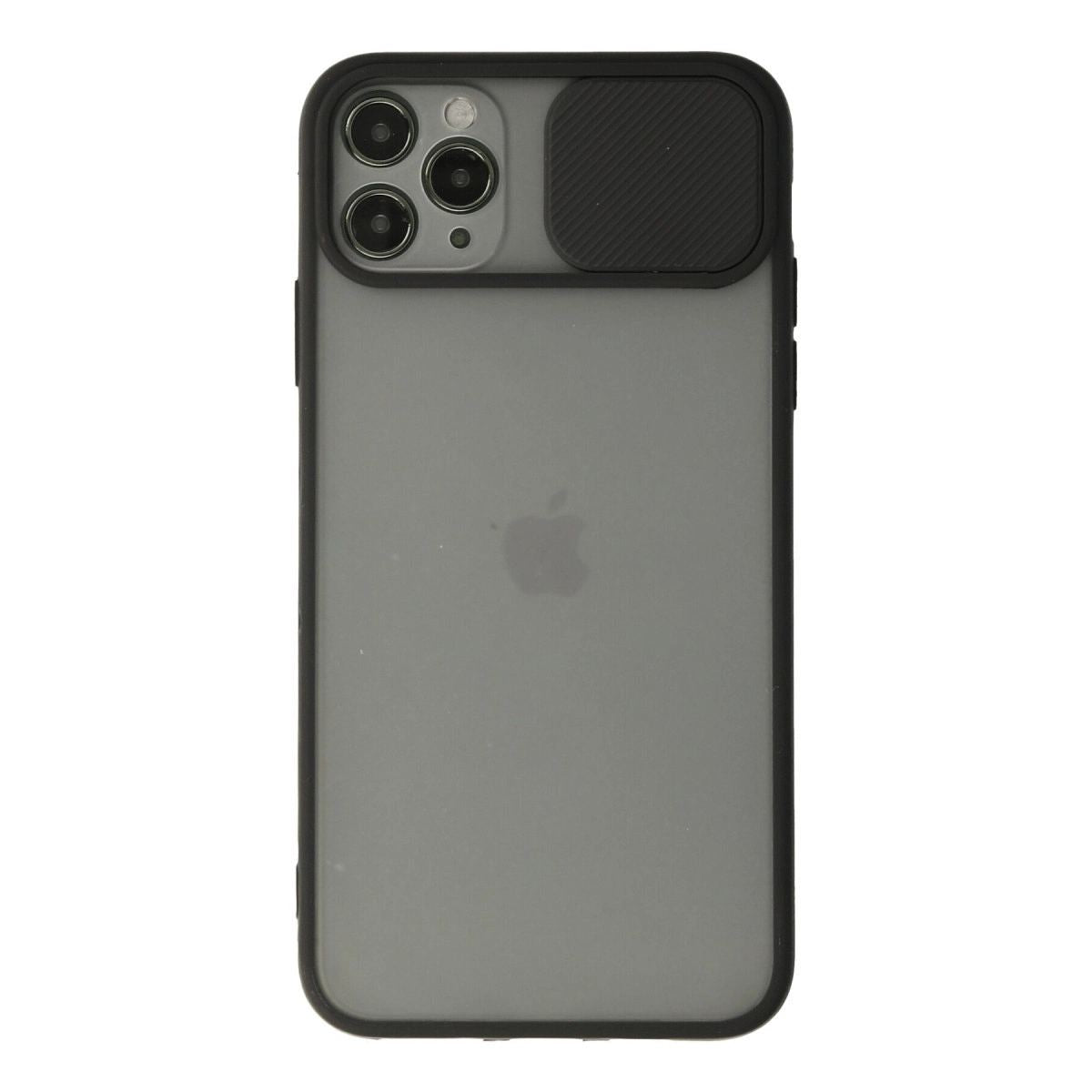 Apple İphone 11 Pro Max Kılıf Palm Buzlu Kamera Sürgülü Silikon - Siyah