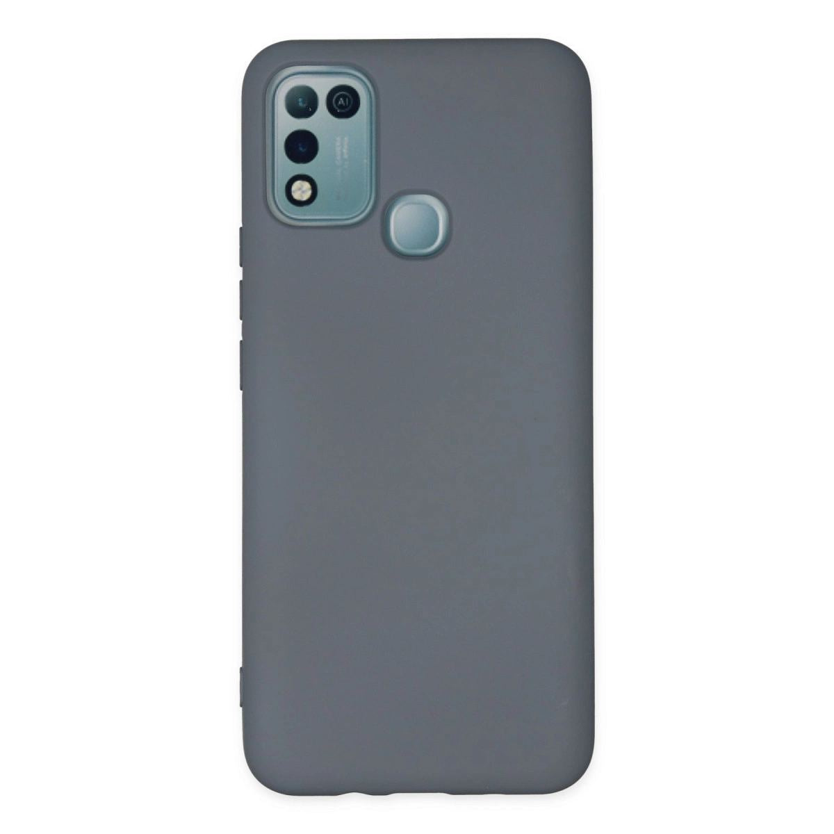 İnfinix Hot 10 Play Kılıf Nano İçi Kadife Silikon - Gri