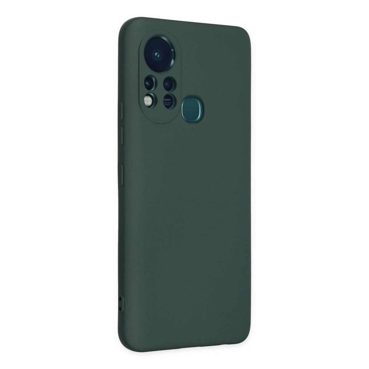 İnfinix Hot 11s Kılıf Nano İçi Kadife Silikon - Koyu Yeşil