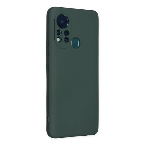 İnfinix Hot 11s Kılıf Nano İçi Kadife Silikon - Koyu Yeşil