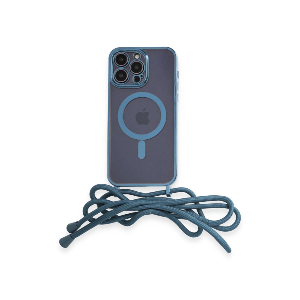 Apple İphone 13 Pro Kılıf Divo Lazer Askılı Magsafe Kapak - Sierra Blue