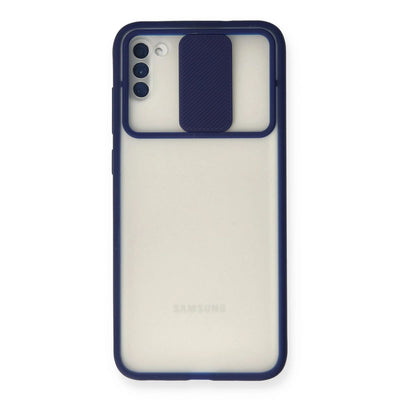 Samsung Galaxy A11 Kılıf Palm Buzlu Kamera Sürgülü Silikon - Lacivert