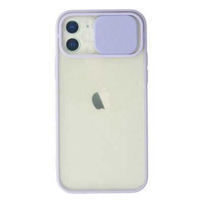 Apple İphone 12 Kılıf Palm Buzlu Kamera Sürgülü Silikon - Lila