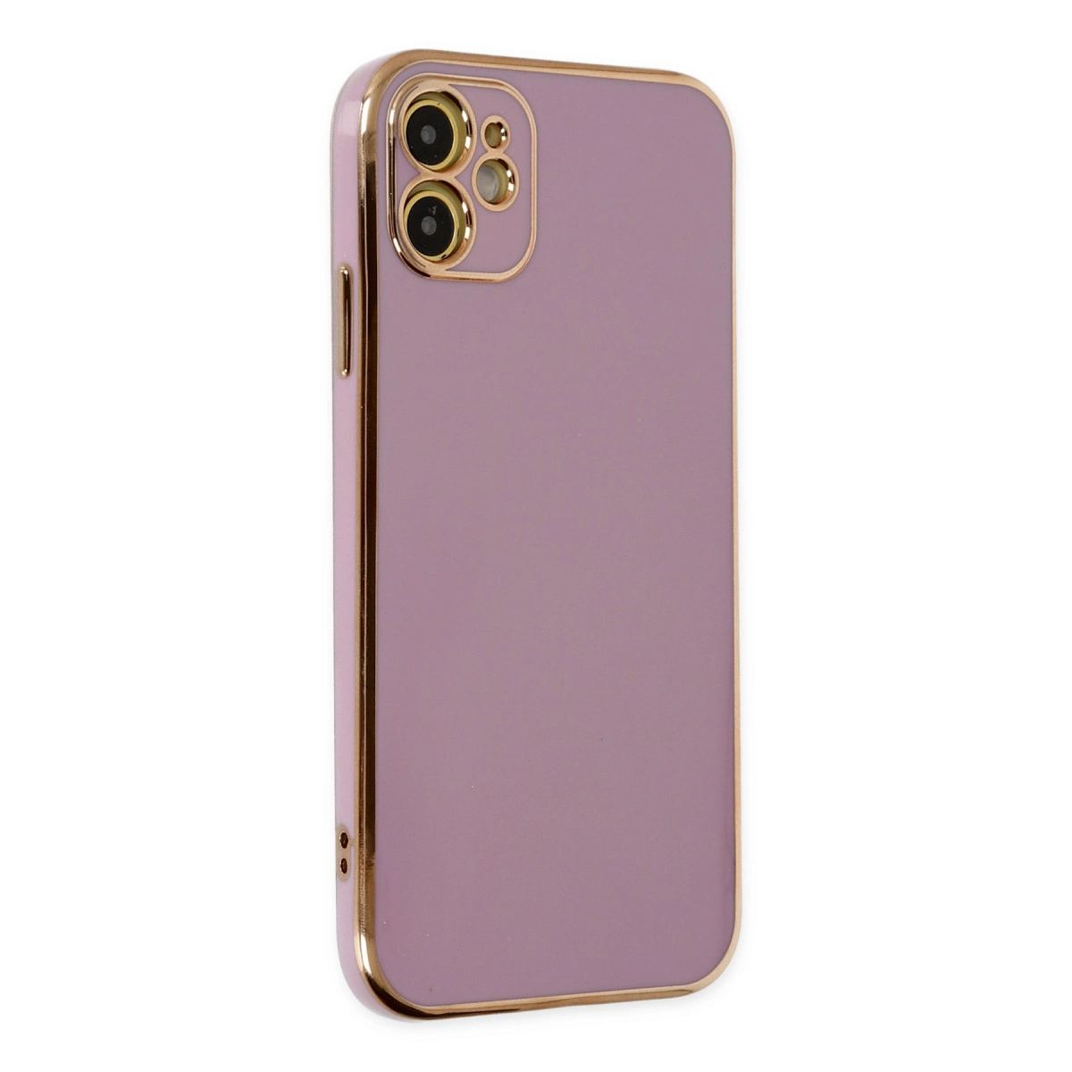 Apple İphone 12 Kılıf Volet Silikon - Mor